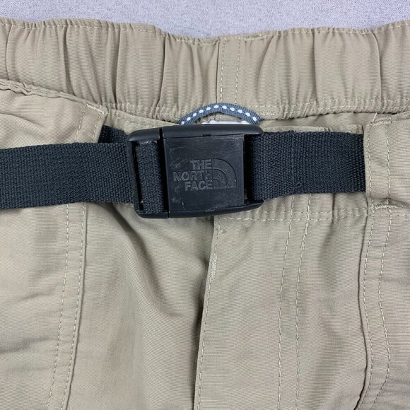 North Face Men Convertible Pants Large Beige Cargo Shorts Belted 100% Nylon 32" - Picture 5 of 16